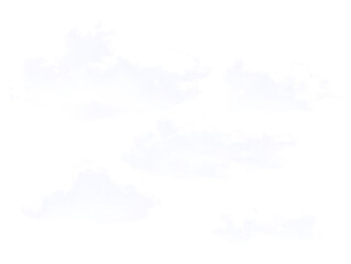 Realistic fluffy white clouds isolated on clean background