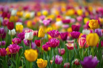 Fototapeta premium colorful tulip garden spring flower arrangement