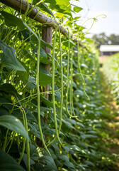 Yardlong Beans on Trellis