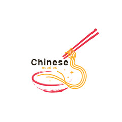 Noodles with chopsticks illustration