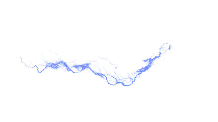 Abstract electric discharge with glowing blue outlines on a vibrant blue background