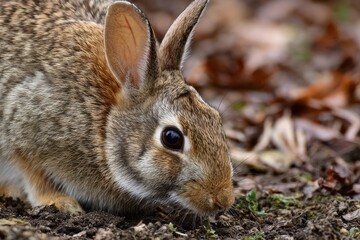 Fototapeta premium feral bunny is feeding
