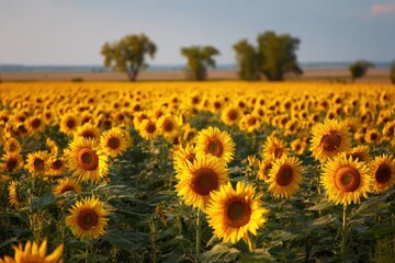 Obraz premium field of sunflowers in Russia