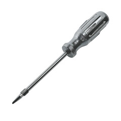 Fototapeta premium Close-up of a Silver Screwdriver on a white Background