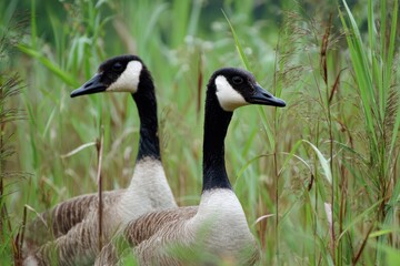 Obraz premium geese on the lawn