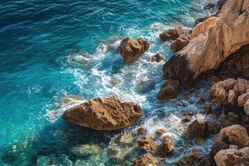 scenic backdrop of stunning coastal photography with clear blue water