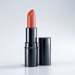 Luxury Lipstick Mockup: Coral Red