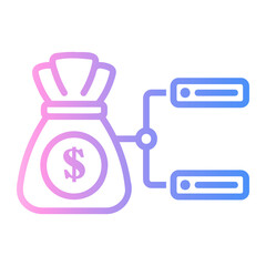 cost Line Gradient Icon