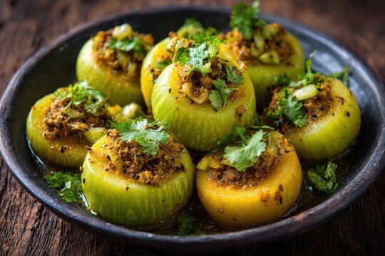 Tinda also known as Indian squash or round gourd is a dish prepared as stuffed stir fried or in curry form