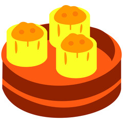 Traditional dim sum steamed buns served in bamboo bowl, soft and fluffy, perfect Asian snack for food lovers.