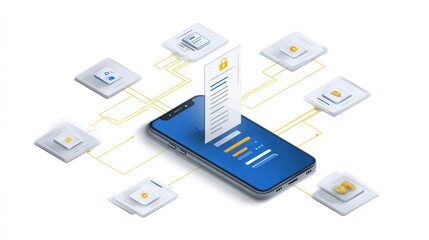 Smartphone with connected icons