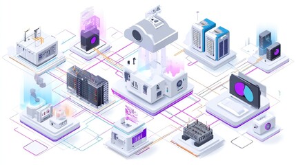 Complex network of interconnected technological components