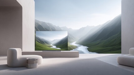 3d render of a modern living room