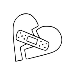healing a broken heart concept drawing