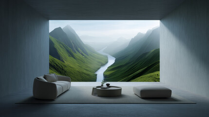 3d render of a modern living room