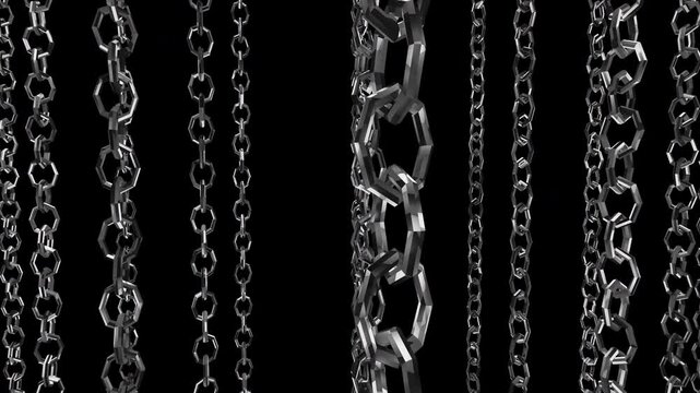 metal chain link connection loop animation