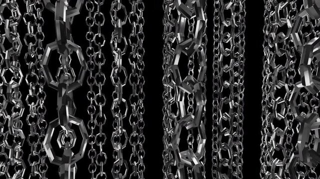 metal chain link connection loop animation