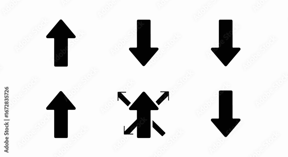 Wall mural arrows direction navigation pointer sign symbol guide up down forward backward move