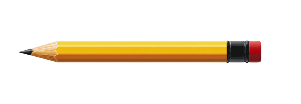 Sharp yellow pencil ready for drawing or writing, art supply tool
