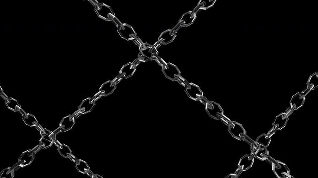metal chain link connection loop animation