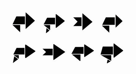 Arrow origami direction navigation pointer sign symbol guide right forward next way