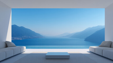 Fototapeta premium modern living room with a view