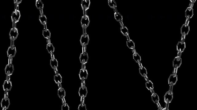 metal chain link connection loop animation