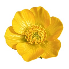 Yellow Globeflower Trollius Europaeus Drawing