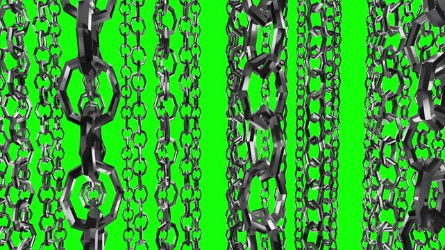 metal chain link connection loop animation