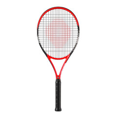 Red Tennis Racquet on white Background