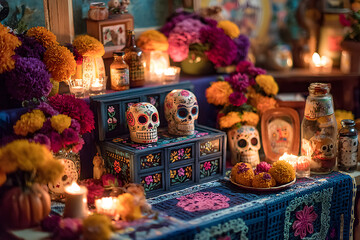 Fototapeta premium Mexican day of the dead altar (Dia de Muertos)