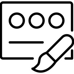 Content Creation Line Icon of Personal Brand Assets (logos, fonts, colors) Icon Set