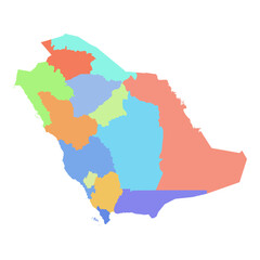 Colorful zoning map of Saudi Arabia digital vector illustration design white background.