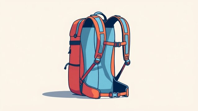 Colorful style backpack illustration