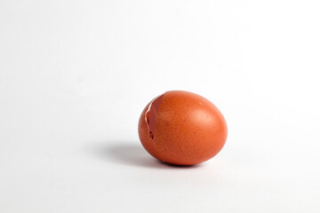 cracked chicken egg shell isolated on white background