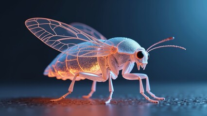 bug on a black background