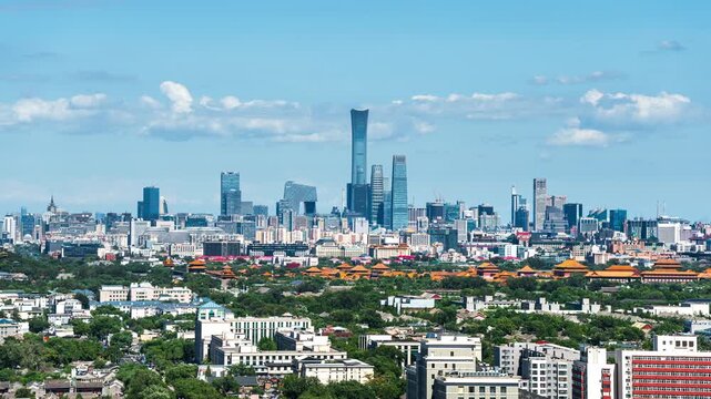The landscape of Beijing, China, from the rooftops of the Forbidden City to the urban scenery of China Zun