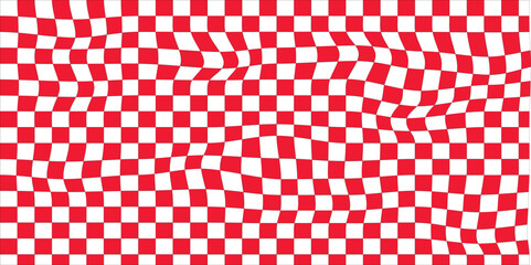 Check board seamless pattern background  red  and White checkered board. Chess Pattern. Abstract checkered checkerboard for game. Grid geometric rectangle shape