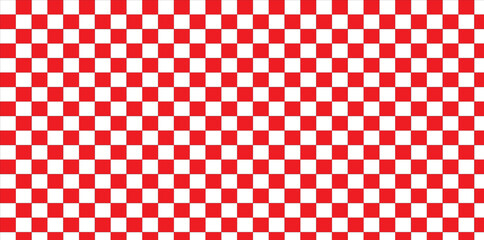 Check board seamless pattern background  red  and White checkered board. Chess Pattern. Abstract checkered checkerboard for game. Grid geometric rectangle shape