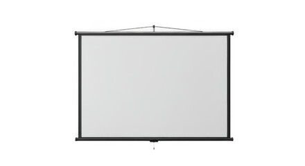 Naklejka premium Blank White Pull-Down Projector Screen Isolated on Transparent PNG Background