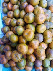 Fresh Oranges Piled Together for Sale at Market