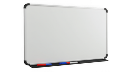 Blank Horizontal Whiteboard or Marker Board Isolated on Transparent PNG Background