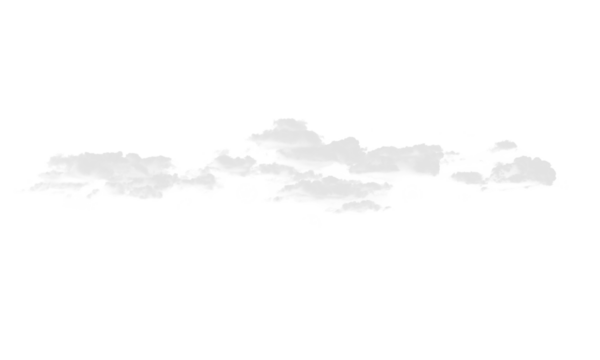 A horizontal band of wispy, light gray clouds against a white background.