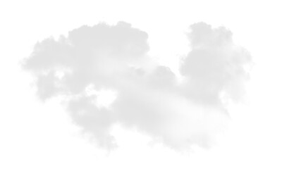 A hazy, amorphous cloud formation against a stark white background.  The cloud's texture is soft...
