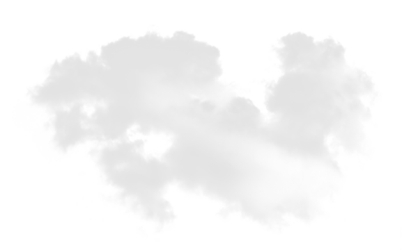 A hazy, amorphous cloud formation against a stark white background.  The cloud's texture is soft and diffuse, lacking sharp edges.