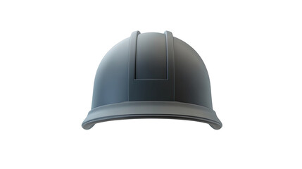 Fototapeta premium Protective dark gray construction safety helmet with strong hard shell industrial design isolated on white background