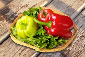 Sweet red tasty fresh ripe bell pepper