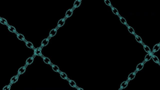 metal chain link connection loop animation