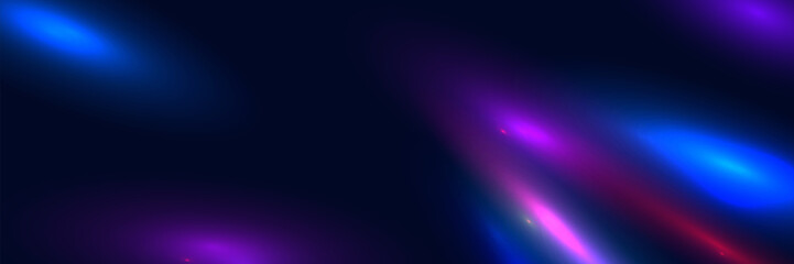 Purple blue light leak effect background. Film bokeh flare overlay. Vintage neon photo filter texture template. Exposed photography wallpaper. Abstract blur ultraviolet gradient backdrop.