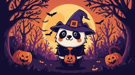 halloween background with pumpkin and bats